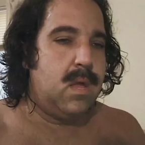 Ron Jeremy fucks tight ebony ass at home