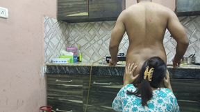 Beautiful Indian Step Mom Pussy and Ass Fucked Hard by Step Son While He Is in Kitchen to Seducing