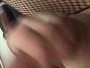 sissy can’t get hard, busts a nut wanking soft cock