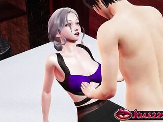 Bai Yi - Sexy Comics Beauty in Manga: Giant Bazookas Play, Rimjob With Moanings, Moist Twat Licking by Wall Leading to Squirt