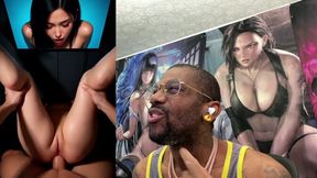 Tight little bald pussy gets ass-fucked and receives a facial from a