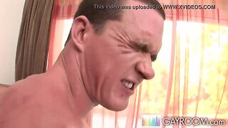 Big cock rub and tug: anal massage with facial finish