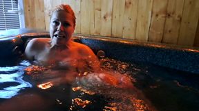 Vicky Wilfing in jacuzzi before a