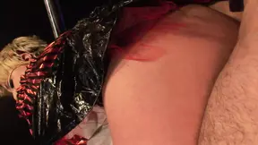 Dark goth stripper Tilly McReese licks cock clean