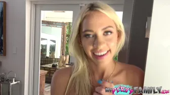 Petite Blonde Stepdaughter Khloe Kapri Teases Stepdad's Big Cock