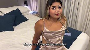 Bed sharing with thicc Latina stepsister turned into wild fuck after I saw her lingerie
