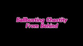 Ballbusting Chastity From Behind