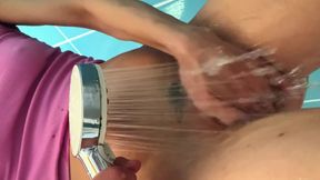 Peeping on Neighbor Wife Showering and Shaving Her Holes