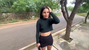 Latina teen seduces for a ride and a creampie