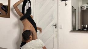 he arrived from work all sweaty and the male was already falling in his mouth