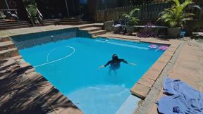 Silky wet look pool play