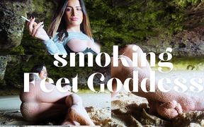 Smoking Goddess Teasing with Her Feet