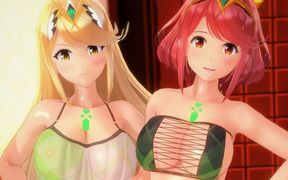 Pyra and Mythra Shine Some Rims Sparkingly Clean with Their Tongues