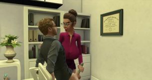 Mature Shemale Secretary Destroys Boss in HD Cartoon Futa Action
