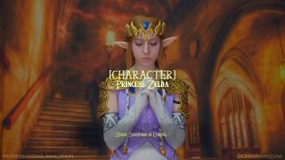 Zelda cosplayer sucks and rides big dildo