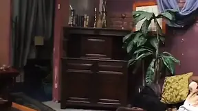 Clenching blonde gets shared by two massive black cocks
