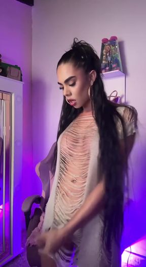 Female performer in a revealing outfit