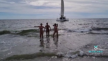 Three Colombian porn stars have lesbian sex on a nude beach - Mariana Martix Kourtney Love & Sa Blonde