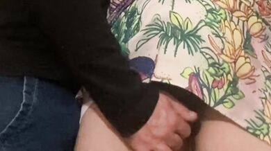 Stranger fingering her panties on the subway