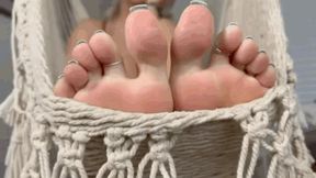 Toe Wiggle from Beneath my Feet in a Hammock