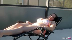 curvy bbw mature with glasses seduce to first interracial bbc fuck by black boy next door