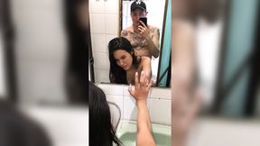 He pounds my tight ass&#x1F351; in the bathroom
