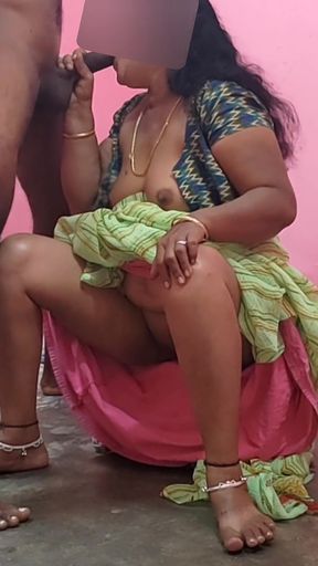 Stepaunty Was Sitting and Eating Until Her Thighs Were Visible. I Got Emotional on Seeing Her. I Went Creampie and Had Sex with Her.