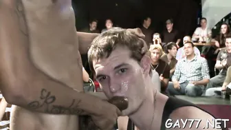 Three twinks in interracial blowjob party