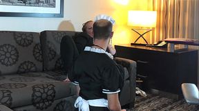 Sissy Maid Worships Boss Feet and Pegged