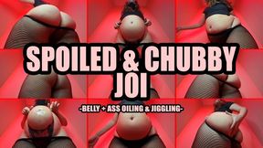 Spoiled Chubby Belly & Ass JOI - Jiggling Goonfuel in Fishnets with Slapping, Moaning, Oil, Ass Clapping, and Jerk Off Instructions