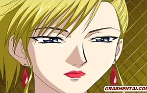 Chained hentai virgin with muzzled fucked by blind anim