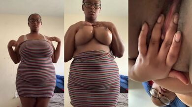 Ebony BBW Massage Solo Session Ends With Big Tits Jerking