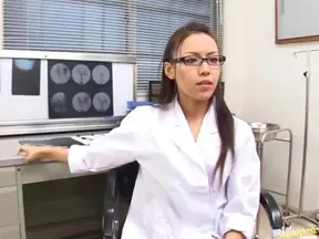 Nurse Shinobu Todaka makes a hot blowjob to her patient.