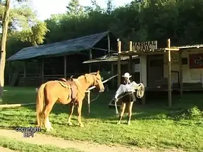 Cowgirls gets a hard spanking lesson