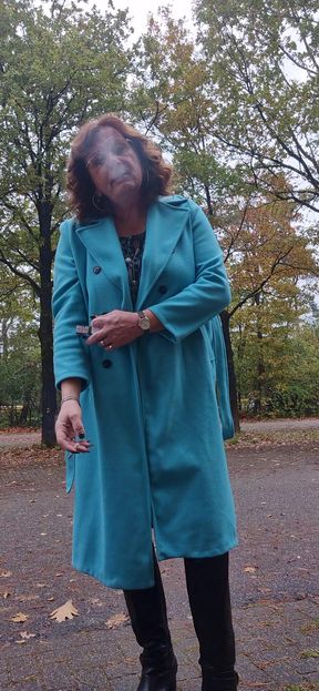 A little tease, smoking outside