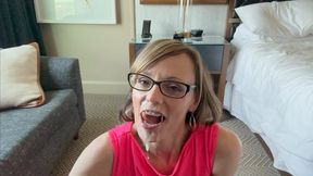 POV Braces Cock Worship Facial: Lone Star Angel Sucks and Begs for Your Cum on Her Knees
