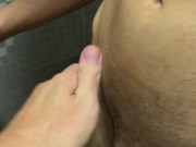 Stepdad masturbates Cute Skinny Tall Twink's HUGE MONSTER COCK in the shower