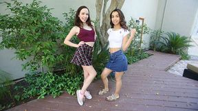 Aliya Brynn and Jackie Rogen Swap Step Daddy's Cum After Taboo Triple