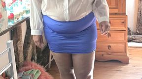 Blue Mini Skirt Part 1 Foot Rubs