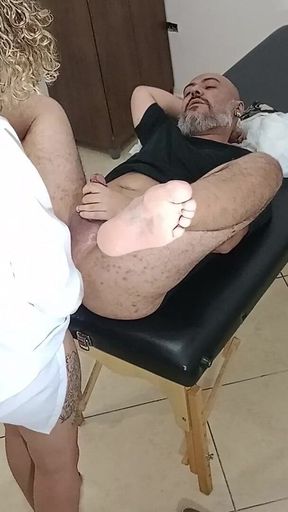 Proctologist Does Whatever She Wants with Her Patient's Ass.