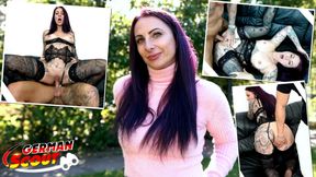 GERMAN SCOUT - German Inked MILF Devil Akita with long labia Pick Up for First Casting Fuck