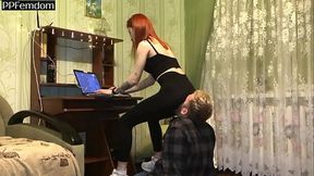 Human Furniture Slave For Dominant Girl Tris In Yoga Pants - Facesitting Femdom