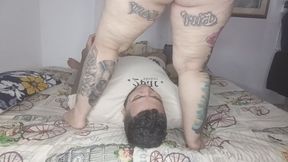 Big ass in my slave's face I put it all and crush it