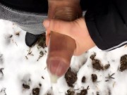 Risky masturbation at work - filling condom with cum