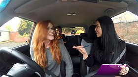 Jai James & Ryan Ryder teach hot ebony babe how to drive with their massive black boobs