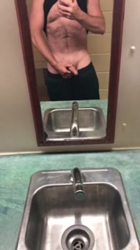 Early Morning Pee Desperation While Camping - Risky Public Pissing &amp; Cumming In A Public Washroom