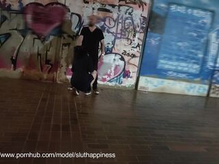 Very risky public blowjob