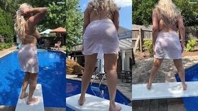 sexy dance on diving board sheer skirt