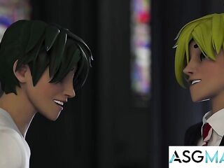 ASGMAX - Shocked Twink Kai Park Takes Facial in Hot Gay trio Initiation