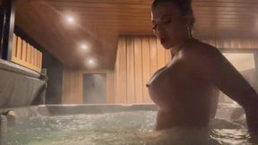 Night Time Outdoor Hot Tub Fuck